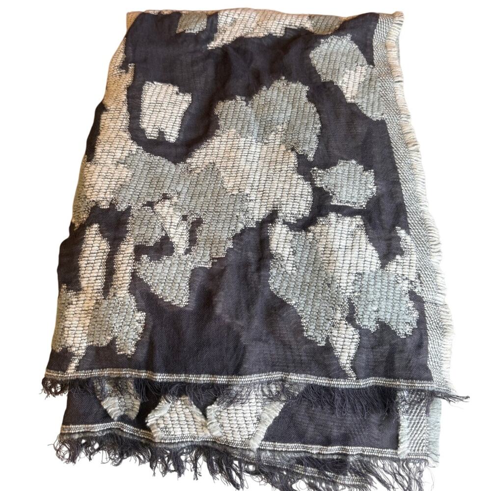 ECHO Large Textured Mixed Media Scarf Gray Tones